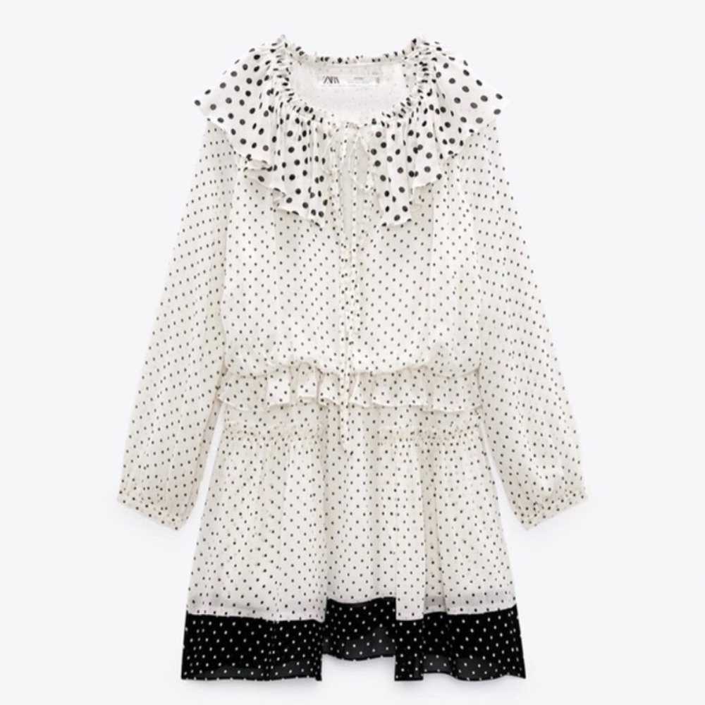 Zara Studio POLKA DOT MINI DRESS LIMITED EDITION defect - Picture 2 of 14
